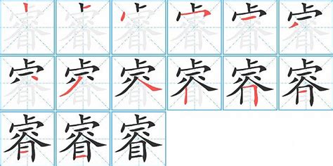 睿的筆劃|「睿」字的筆順、筆劃及部首